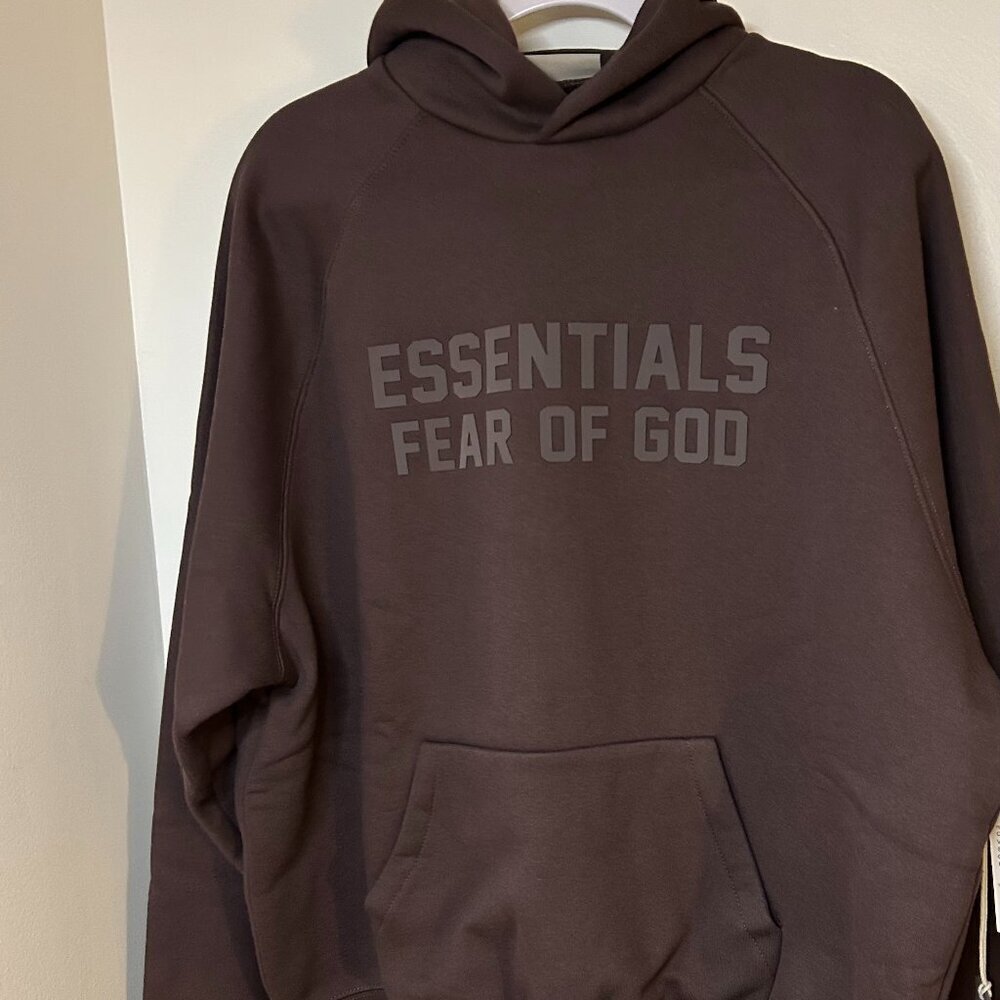 ESSENTIALS Embossed Essentials Classic Hoodie in Plum Color Size M